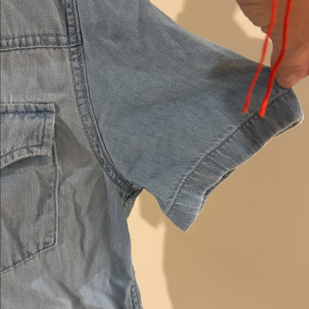 Lola river small denim crop button down shirt 1767 - Picture 3 of 6